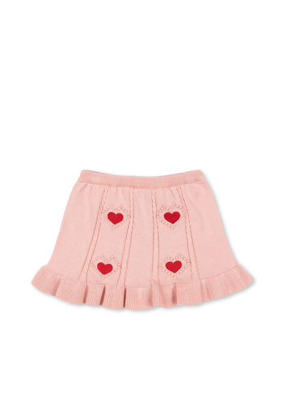 Soliel Heart Cardigan and Skirt Set - Silver Pink