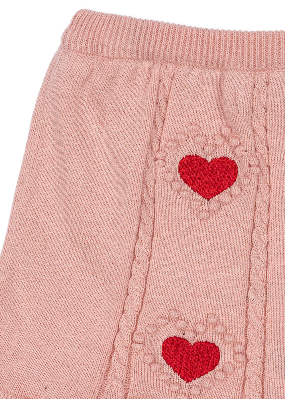 Soliel Heart Cardigan and Skirt Set - Silver Pink