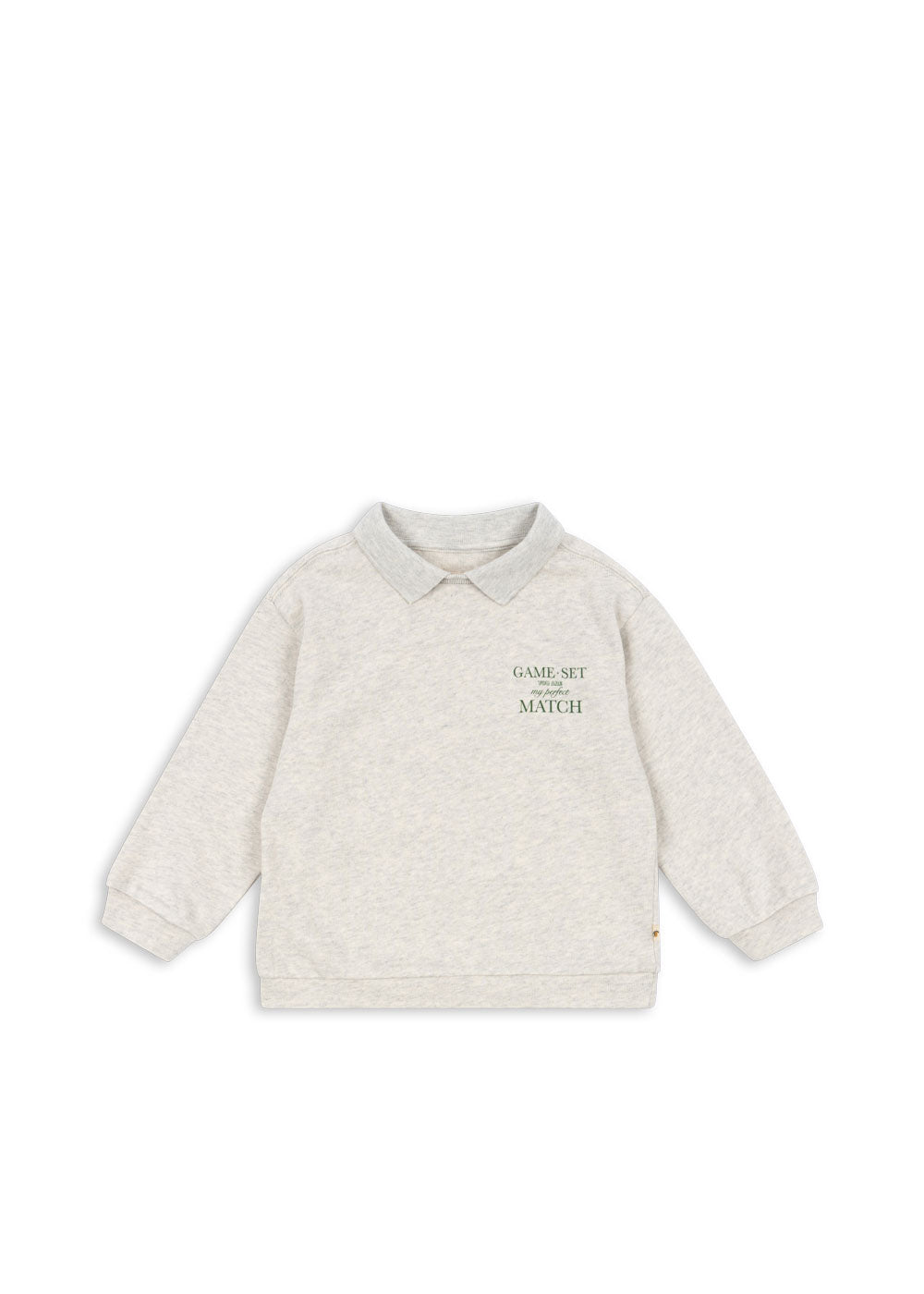 Spotty Long Sleeve Polo - Off White Melange Match
