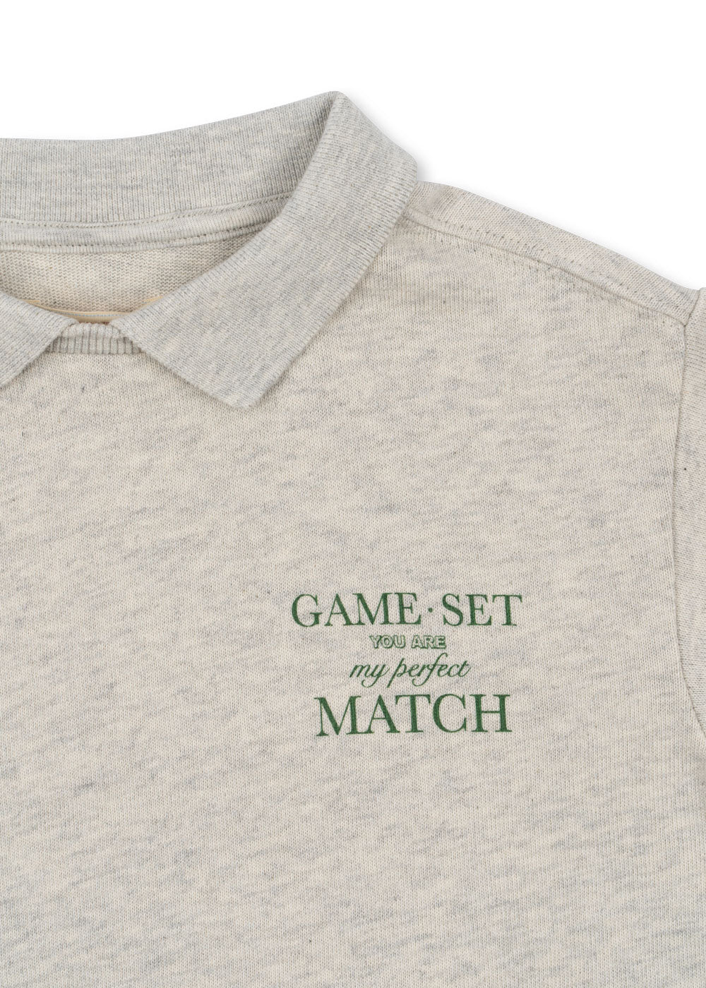 Spotty Long Sleeve Polo - Off White Melange Match