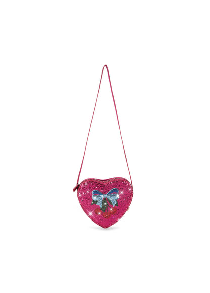 Tut Heart Sequin Purse Shoulder Bag - Sangria