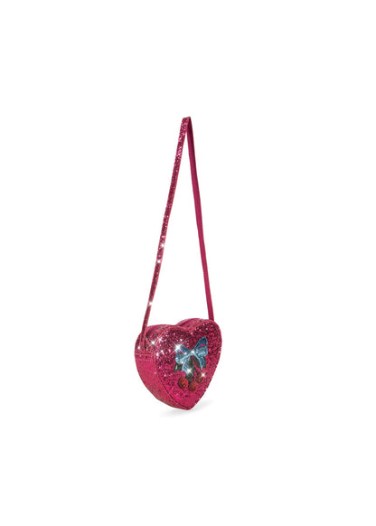 Tut Heart Sequin Purse Shoulder Bag - Sangria