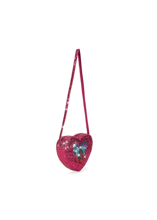 Tut Heart Sequin Purse Shoulder Bag - Sangria