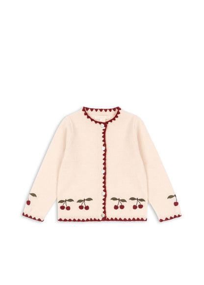 Collette Cardigan - Off White Cherry