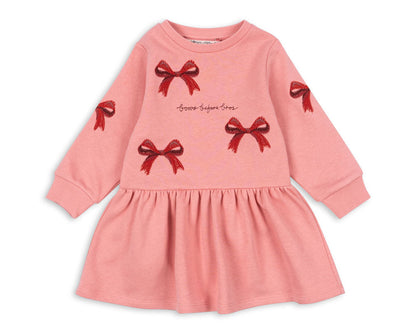 Lou Bow Sweater Dress - Strawberry Ice
