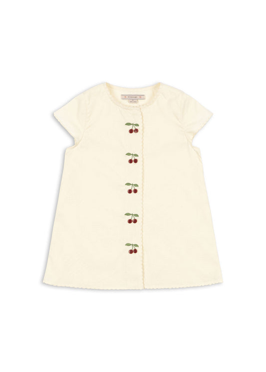Evia Cherry Dress - Cloud Cream