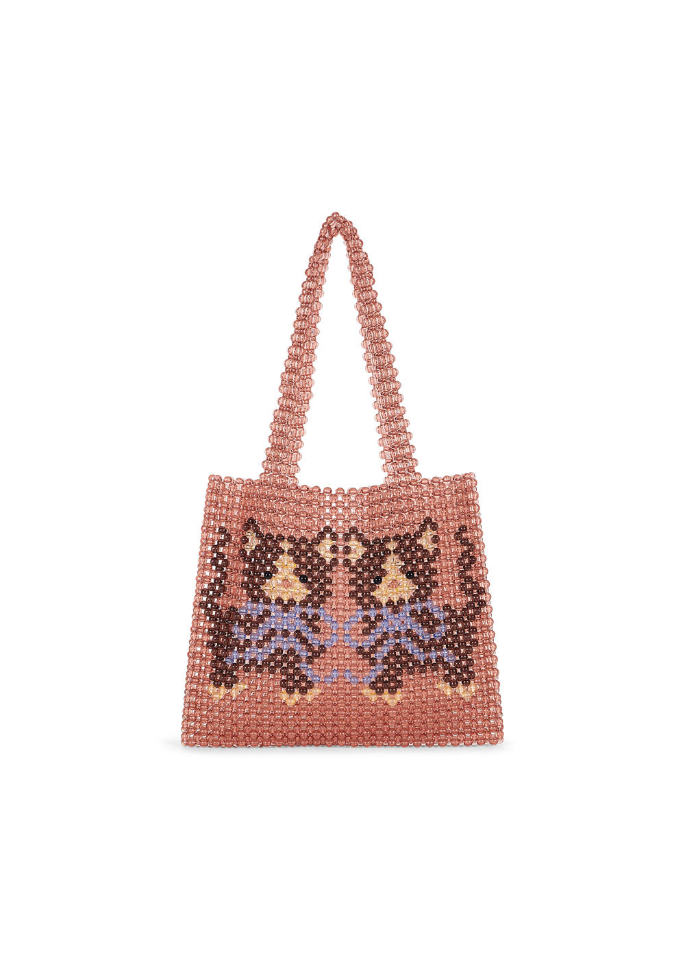 Kitty Perla Beaded Handbag Purse - Mellow Rose