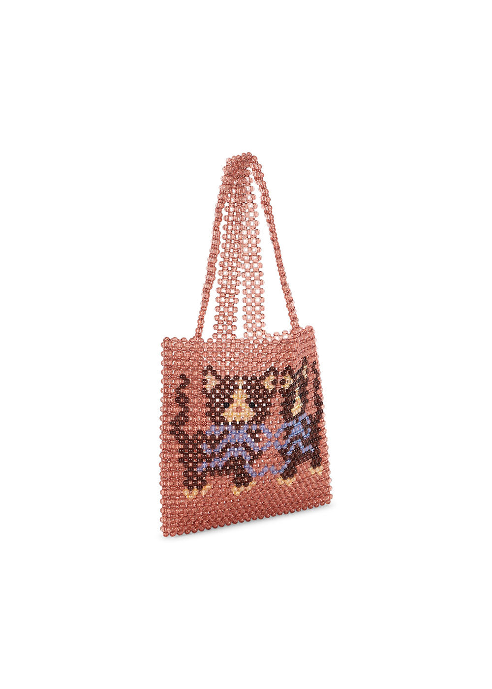 Kitty Perla Beaded Handbag Purse - Mellow Rose