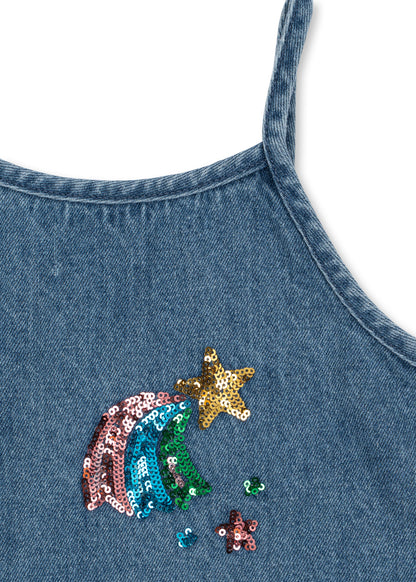 Magot Sequin Strap Dress - Rainbow Star